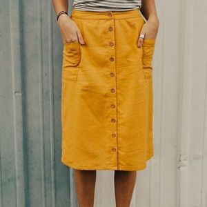 Cute Knee Length/ Midi Yellow Skirt, Never Worn,
